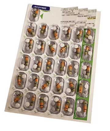 Monthly pill blister packs